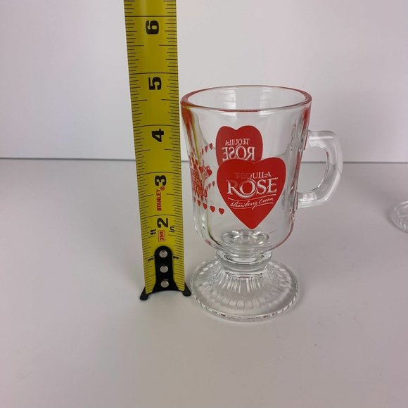 Tequila Rose Strawberry Cream Sweet Temptations Footed Mugs Set of 2 Mexico 5 oz - Picture 9 of 10